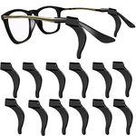 6 Pairs Glasses Anti-slip Silicone Ear Clip,Elastic Eyeglasses Temple Tips Sleeve Retainer,Anti Slide for Glassses(Black)