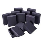 NBEADS 12 Pcs Black Cardboard Jewellery Boxes, 9x7x3cm Black Jewellery Gift Boxes Thin Black Jewellery Foam Box Rectangle Jewellery Packaging Boxes for Christmas Jewellery Selling