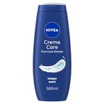 NIVEA Crème Care Shower Cream (500ml, Pack of 6) Caring Shower Body Cream Enriched with Almond Oil, Moisturising Shower Gel Body Wash with Vitamin C, E