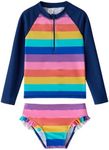LIBREDGE Toddler Girls' Swim Rashgu