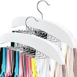 Tank Top Hanger Space Saving, Ekezon Bra Hanger Organizers for Cami Tops, 360° Rotating Foldable Metal Hooks 24 Large Capacity Camisoles Hangers for Scarfs, Bras, Bathing Suits, Belts,Tie (White, 2)