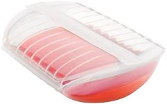 Lekue 3-4 Person Steam Case with Draining Tray and Bonus 10 Minute Cookbook, Clear