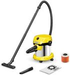 Kärcher Wet and Dry Vacuum Cleaner WD 2 Plus Steel, Blowing function, Power: 1000 w, steel container: 15 L, suction hose: 1.8m, incl. cartridge filter, floor & crevice nozzle, steel.
