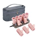 10Pcs Heated Hair Rollers, Rechargeable, Professional Electric Heated Curlers, Hair Styling Tool, Easy to Operate, 160 Degrees Thermostat, Fast Heat, Easy to Carry, 2 Styles(Upgrade)