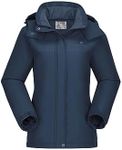 CAMEL CROWN Women's Ski Jacket Thicken Winter Snow Coat Warm Fleece Mountain Waterproof Female Jacket Hooded Windbreaker Blue 3XL