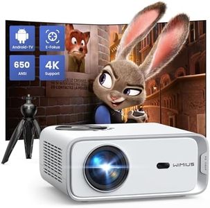 【Neflix Built-in Android TV】Projector with E-Focus/Auto Keystone,WiMiUS 22000 Lumen Portable WiFi6 Bluetooth Smart FHD 1080P Projector 4K Support,50% Zoom Home Outdoor Movie Projector [Include Tripod]