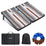 3'x2' Cornhole Board Set for Corn Hole Game, Cornhole Games Toss Boards Sets with 2 Cornhole Boards, 8 Cornhole Bean Bags and Carrying Case for Outdoor Lawn Games