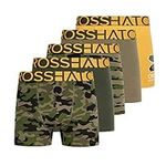 Crosshatch Mens Boxers Shorts (5 Pack) Multipack Underwear Gift Set Colour Mens Trunk Boxers(S,YELLOW CAMO)