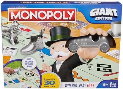Monopoly Board Game Giant Edition Game for Kids | Family Board Game | Outdoor Games | Kids Games with Massive Board, Cards, Tokens, for Kids Ages 6+