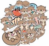 20-Piece Adorable Otter Stickers Set - Durable Waterproof Vinyl Decals for Laptops, Water Bottles, Notebooks - Perfect for Animal Lovers