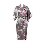 Max Hsuan Ladies Plus Loose Satin Kimono Robe Dressing Gown Wedding Bridesmaid Sleepwear Bathrobe UK Size 8-24