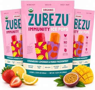 ZuBeZu Organic Immunity Ice Pops – Natural Support for Children’s Immune System with Elderberry, Vitamin C & D, and Zinc – No Added Sugar and 100% Fruit Juice (Pack of 3)