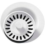 Elkay LKQD35WH Flange Fitting with Removable Strainer for Garbage DISPOSALS White, LKQD35