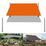Sun Sail Shade 1.9 x 2.4 m(6.2 x 7.9ft) Waterproof Privacy Screen with Free Rope UV Block Weather-Resistant with Grommets Pes Sun Shades Outdoor Garden Patio Party, Orange