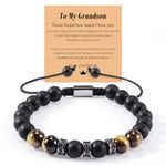 GBTBYS Grandson Bracelet Grandson Gifts from Grandma Nana Grandpa Grandparents, Birthday Graduation Confirmation Gifts for Grandson Teenage Teens