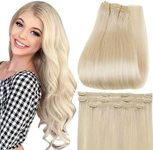 Full Shine Clip in Hair Extensions 3 Pcs Lace Clip ins Real Human Hair 12 Inch Color 60 Platinum Blonde Remy Thick End Hair Extensions Clip in Silky Straight Clip Hair Extensions 50 Gram