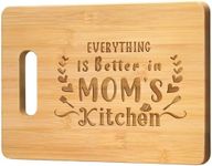 Pandasch Mothers Day Gifts for Mom, Best Mom Birthday Gifts - Personalized Engraved Bamboo Cutting Board - Unique Mothers Day Gift for Mom from Daughter Son - Everything Is Better in Mom's Kitchen