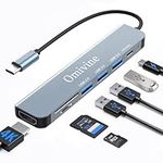 USB C Hub, 7 In 1 USB Type C Multi Adapter with 100W PD, 4K HDMI, USB-C & 2 *USB-A Data Ports, SD&TF Cards for iPhone 15 Series, MacBook Air/Pro, iPad Pro, Chromebook, Huawei, Dell, Samsung (Style 2)