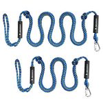 Obcursco PWC Bungee Dock Line Stretchable for Kayak, Boat, Marine, Two Dock Ropes(4ft & 6ft) with Foam Float Perfect for Jet Ski, SeaDoo, Yamaha WaveRunner, Kayak, Pontoon (Blue/Yellow)