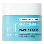 e.l.f., Holy Hydration! Face Cream - Fragrance Free, Smooth, Non-Greasy, Lightweight, Nourishing, Moisturizes, Softens, Absorbs Quickly, Suitable For All Skin Types, 1.76 Oz