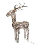 Kaemingk 83cm Brown Outdoor Standing Wicker Reindeer Decoration With LED Lights
