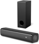 Wohome Sound Bar for Smart TV with Wired Subwoofers, 2.1 Channel Small TV Soundbar Speakers with Colorful Backlight, Home Theater Surround Sound System, Bluetooth 5.3/ Optical/AUX Connectivity