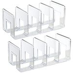 SAYEEC 2 Pack Acrylic File Holder, Clear File Sorter Desk File Organizer, Sturdy Desktop File Folder Organizer Rack for Envelopes Mail Letter Paper Notebook Electronics Office Supplies (4 Sections)