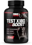 FORCE FACTOR Test X180 Boost Testosterone Booster and Energy Supplement for Men, Boost Energy, Increase Stamina, Enhance Vitality and Performance, with D-Aspartic Acid and Fenugreek, 120 Tablets