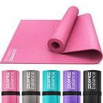 Core Balance Yoga Mat With Strap 6mm Thick Non Slip Foam For Home Exercise (Pink)