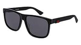 Gucci Men's Gg0010s-001, Black/Grey, One Size