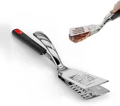 Yukon Glory™ Premium Stainless-Steel, Rubber-Grip Tongs-Spatula, Perfect for Grilling, Cooking, Frying, and Griddling