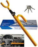 DODOMES Steering Wheel Lock Anti-Theft car Device Car Wheel Locks Heavy Duty Vehicle Security Steering Wheel Lock for Truck Car Vehicles Van Lorry SUV with 4 Keys, Elongated Length MAX 30.5" Yellow