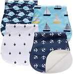 BEELY Baby Burp Cloths Set Baby Burp Bibs 4-Pack Feeding Nursing Towel Accessory, Burping Rags for Newborns,Organic Cotton for Boys and Girls(K006)