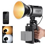 NEEWER 65W LED Video Light Handheld Spotlight with 2.4G/APP Control, COB Daylight Outdoor Photography Continuous Light 2700K-6500K, 40000lux@1m, CRI 97+/TLCI 98+, PWM Dimming, Bowens Mount, MS60B