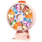 Zoksi Weekly Pill Organizer Box, Customize 14 or 7-Days Medication Storage, Wall-Mounted or Tabletop Pill Dispenser with Push Button, Easy Dispensing, Applicable to Home, Office (Pink)
