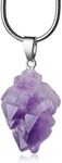 COAI Raw Amethyst Crystal Pendant Necklace