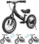 YBIKE Balance Bike 2 in 1,The Dual Use of a kids' Balance Bikes and Kids Bike, for 2 3 4 5 6 7 Years Old -12 14 16 Inches with Training Theory, Brake, Pedal