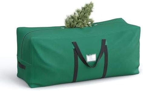 SONGMICS Christmas Tree Storage Bag, Holiday Tree Storage Container, up to 7.5 ft, Tree Holder Bag, Wear-Resistant 600D Oxford Fabric, Lightweight, Thick Handles, Green URXS003G03