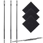 3 Sets Flute Cleaning Rod and Cloth, Flute Cleaning Kit Flute Cleaner Flute Polishing Cloth