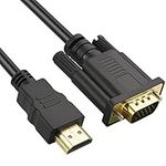 Omivine HDMI to VGA Cable, 1080P@60Hz Gold Plated HDMI to VGA Digital Video Converter Cable for Projector, Desktop, Laptop, Monitor, Raspberry Pi, Roku, HDTV - 1M