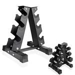 FK Sports 3 Tier Dumbbell Rack Storage Stand Tree Hex Vertical Weight Wide Home Gym fitness | Dumbells Holder Home Fitness Weight Rack Durable Steel, Black,150kg