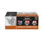 Purina Pro Plan Complete Essentials Wet Cat Food, Salmon, Chicken & Tuna Variety Pack 3 Flavours - 85 g Can (12 Pack)