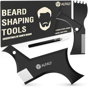 Alfaly Beard Shaper Tool Kit for Beard Shaping & Styling – Premium Beard Lineup and Guide Tool for Men– Perfect for Styling and Edging – Comes with Beard Pencil 1