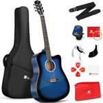 Vangoa Acoustic Guitar, 41 inch Full Size Cutaway Acoustic Guitar Kit with Padded Case, Tuner, Strap, Picks, Capo, Extra Strings for Beginners, Deep Blue