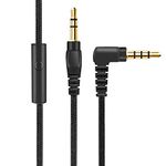 Riwbox Replacement Audio Cord Line With Microphone 3.5Mm Extension Cable For Headphones (Black)