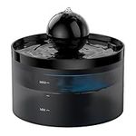 Cat Water Fountain: 67oz/2L Cat Fountain with a Ball - Super Quiet Water Fountain Indoor Cat - Multiple Filtration - Water Level Visible - LED Light - Two Water Flow Modes - Attracts Pets to Water