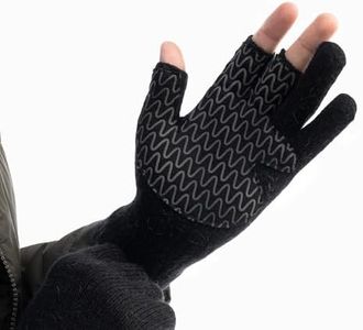 Avantic Alpaca Fishing Gloves for Men & Women with 3-Cut Fingers & Anti-Slip Grip for Winter Fly Fishing