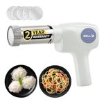 IBELL Electric Idiyappam Maker, Pasta & Noodle Maker with 5 Molds, 50Watts Power, 50 Times for Full Charge, Cordless with Rechargeable Battery(White)
