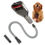 Kodahome Dog Brush Vacuum Attachment for Shedding Grooming, Pet Hair Groom Tool Kit for Most Vacuums, Deshedding Groomer as Dog Cat Fur Remover, Extension Hose with Adapters (Universal Series)
