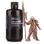 ELEGOO 8K ABS-Like 3D Printer Resin 3.0, 405nm UV-Curing Photopolymer Resin for Saturn Mars 8K/12K/14K/16K LCD DLP 3D Printing, with Enhanced Strength and Toughness, High Precision, Red Clay 1000g